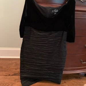 Black satin/velvet cocktail dress 18